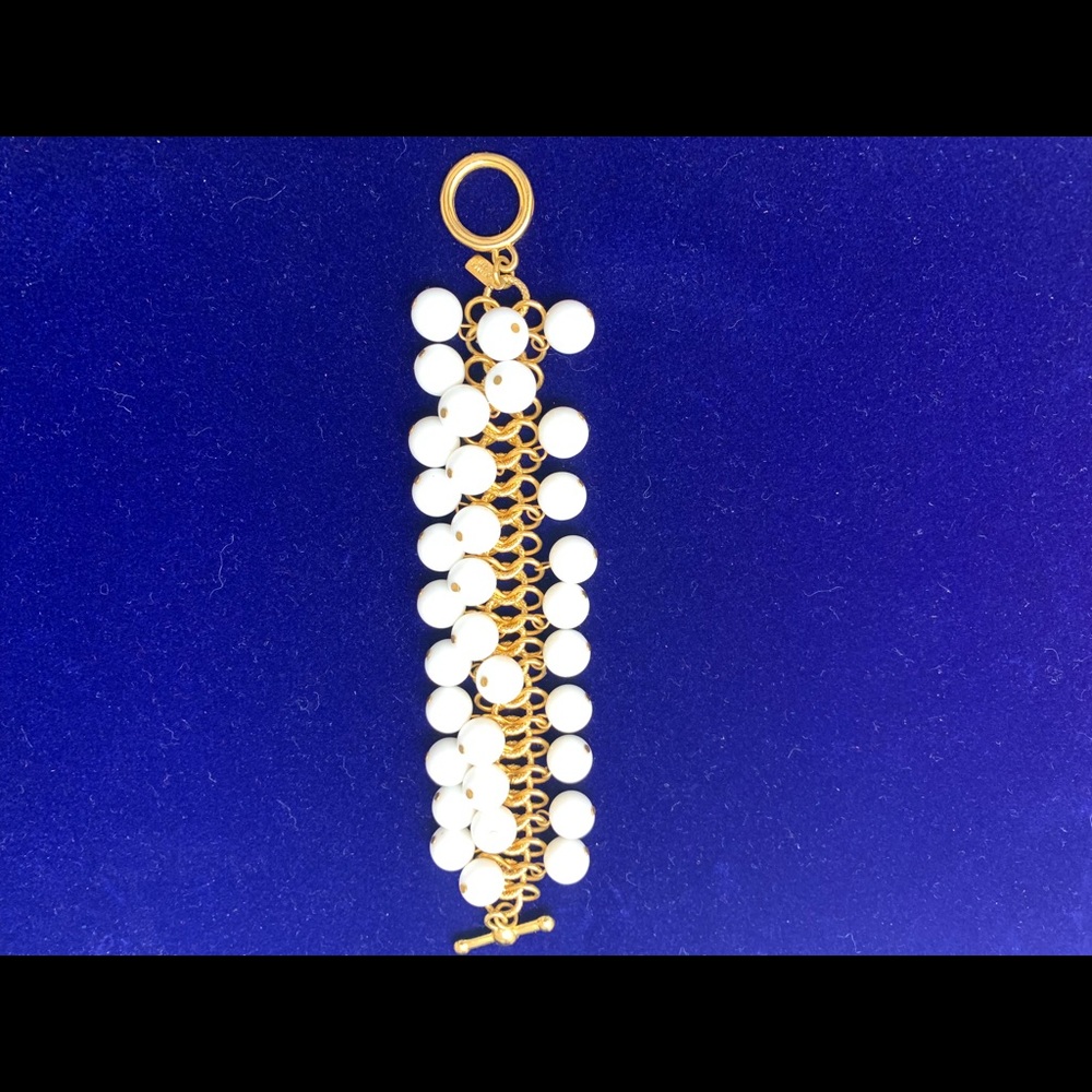 KJL Kenneth Jay Lane gold and white bracelet
